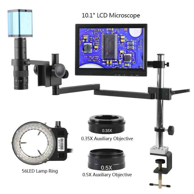 1080P HDMI Typu C PC Automatickým Zaostrovaním SONY IMX307 Opatrenie Video Mikroskopom Fotoaparát Zoom 120X 180X 200 X Mount Objektív Mikroskopu Stojan Nastavenie - 0