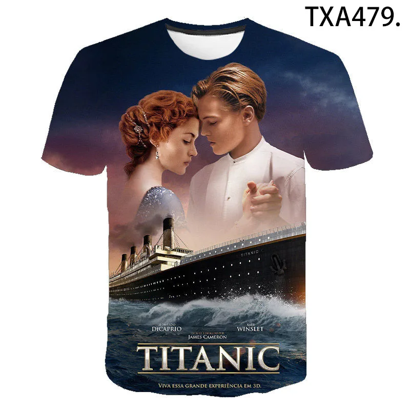 3D-tlačené Titanic 3D-vytlačené T-shirt Unisex Letné Módne Posádky krku Streetwear Bežné Krátkym rukávom v Pohode King-size Top - 1