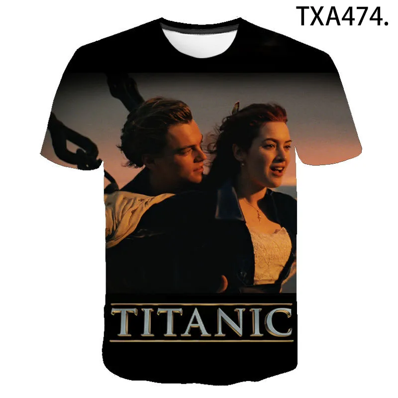 3D-tlačené Titanic 3D-vytlačené T-shirt Unisex Letné Módne Posádky krku Streetwear Bežné Krátkym rukávom v Pohode King-size Top - 2