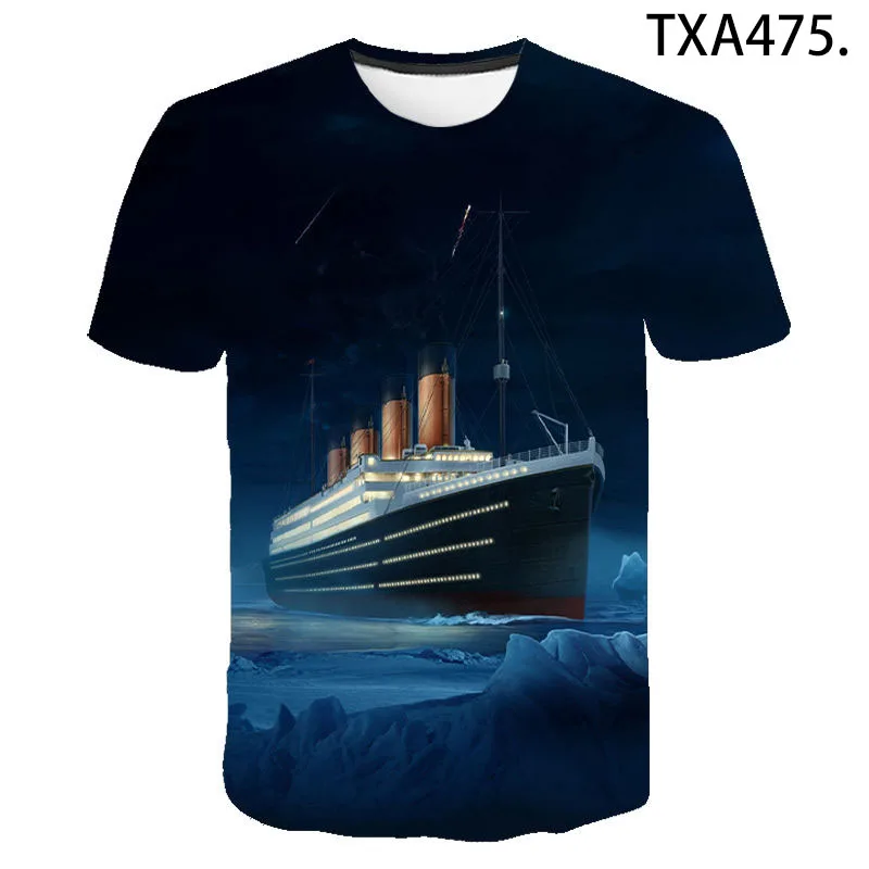 3D-tlačené Titanic 3D-vytlačené T-shirt Unisex Letné Módne Posádky krku Streetwear Bežné Krátkym rukávom v Pohode King-size Top - 3