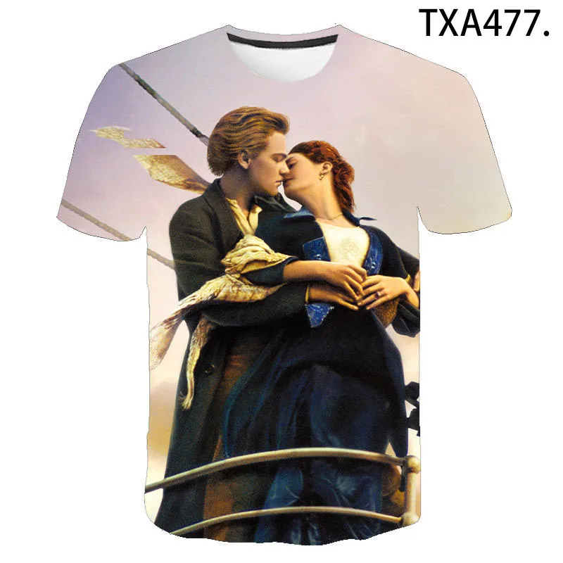 3D-tlačené Titanic 3D-vytlačené T-shirt Unisex Letné Módne Posádky krku Streetwear Bežné Krátkym rukávom v Pohode King-size Top - 4