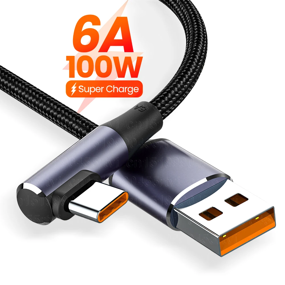 6A 66W Super Charge Typ C Kábel Pre Huawei P30 P40 Pro Rýchle Nabíjanie Drôt USB-C Nabíjačka, Dátový Kábel Pre Xiao Samsung S22 S23 - 0