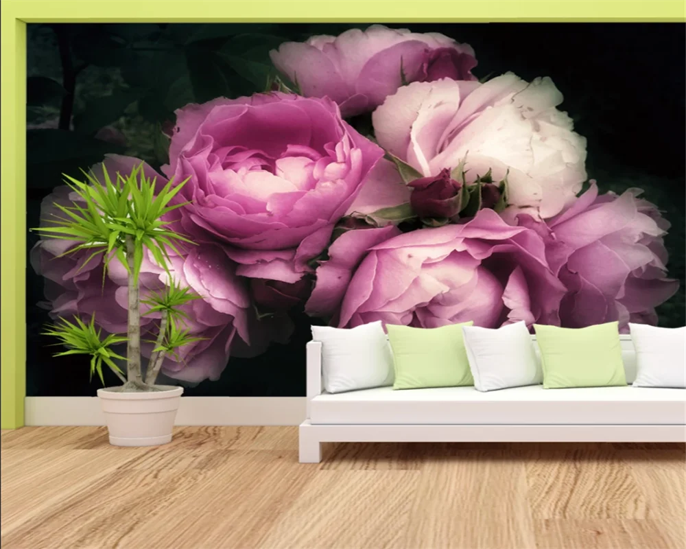 beibehang Vlastné nové, moderné spálne, obývacia izba ruže kvet interiérové dekorácie, maliarstvo, abstraktných de parede tapetový papier peint - 1