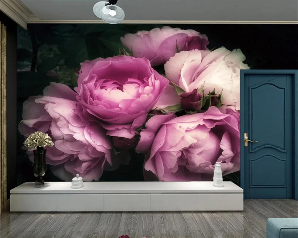 beibehang Vlastné nové, moderné spálne, obývacia izba ruže kvet interiérové dekorácie, maliarstvo, abstraktných de parede tapetový papier peint - 3