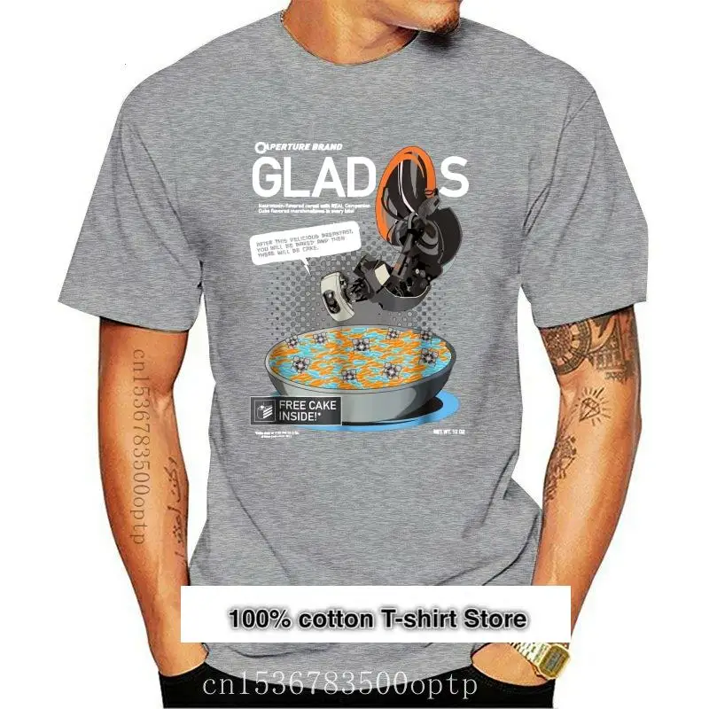 Camiseta de hombre Portal 2 GladOs, ropa de cereales, PTL004 - 0