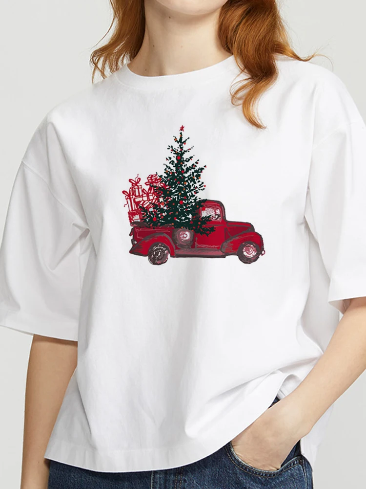 Dovolenka Šťastné A Veselé Vianoce, Nový Rok Ženy Cartoon Tričko Grafické T-Shirts Top Travel Tee Vianoce, T-Shirt Bežné Ženské Graphic Tee - 1