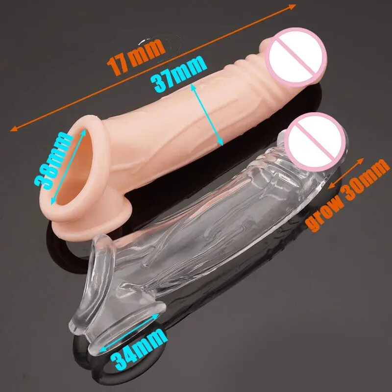 Manyjoy Silikónové Realistický Penis Rozšírenie Rukáv Penis Krúžok Oneskorenie Ejakulácie Opakovane Kondómy, Erotické Penis Sexuálne Hračky pre Mužov - 5