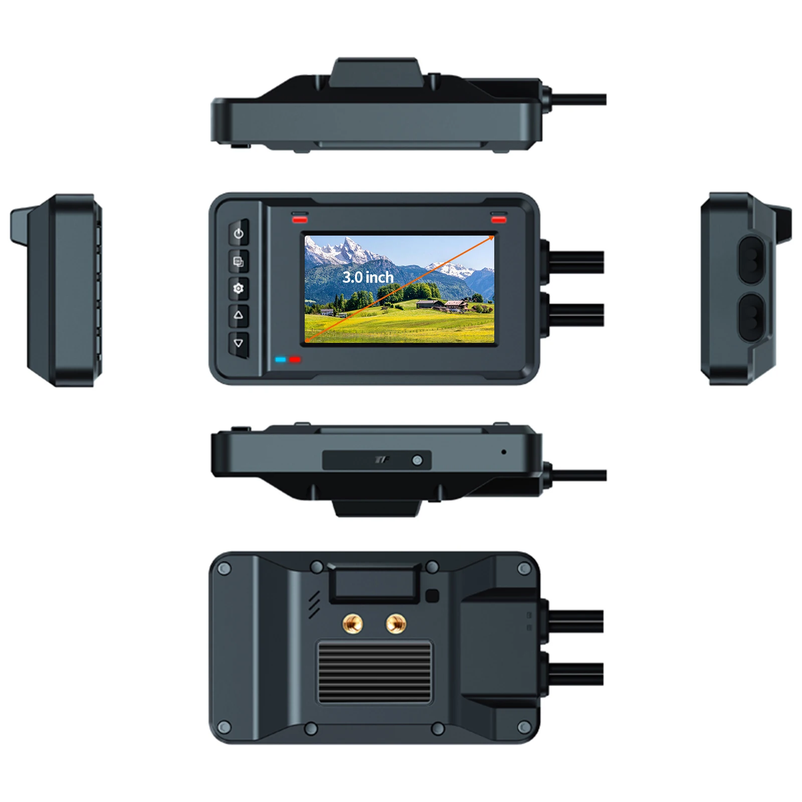 Motocyklové Jazdy Záznamník Tachografu Duálny Objektív 2K 3Inch Moto DVR Dash Fotoaparát 1400nit Jas IPS Displej Podpora BSD ADAS - 3