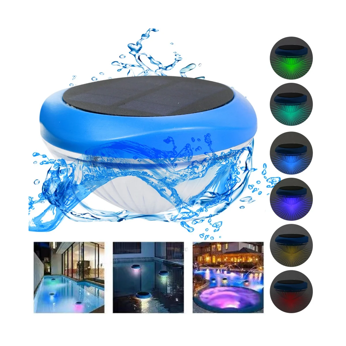 Solárne Plávajúce Bazén LED Svetlá,Nepremokavé RGB Farby Bazén Svetlá,Bazén Príslušenstvo pre Bazén,Rybník,Kúpele,vírivka - 2