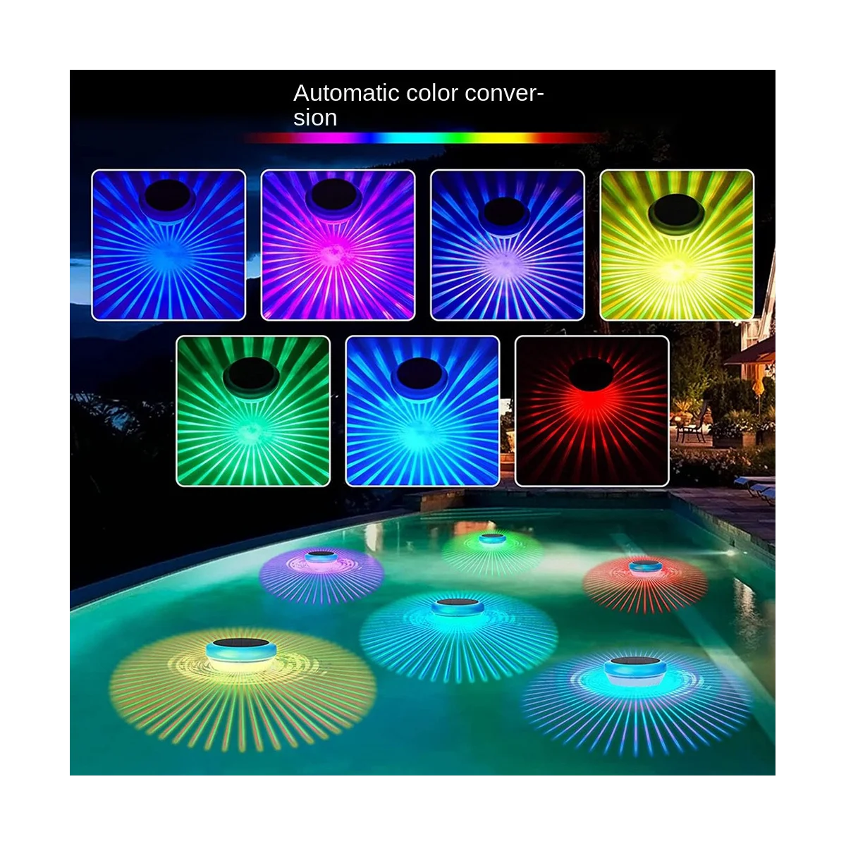 Solárne Plávajúce Bazén LED Svetlá,Nepremokavé RGB Farby Bazén Svetlá,Bazén Príslušenstvo pre Bazén,Rybník,Kúpele,vírivka - 5