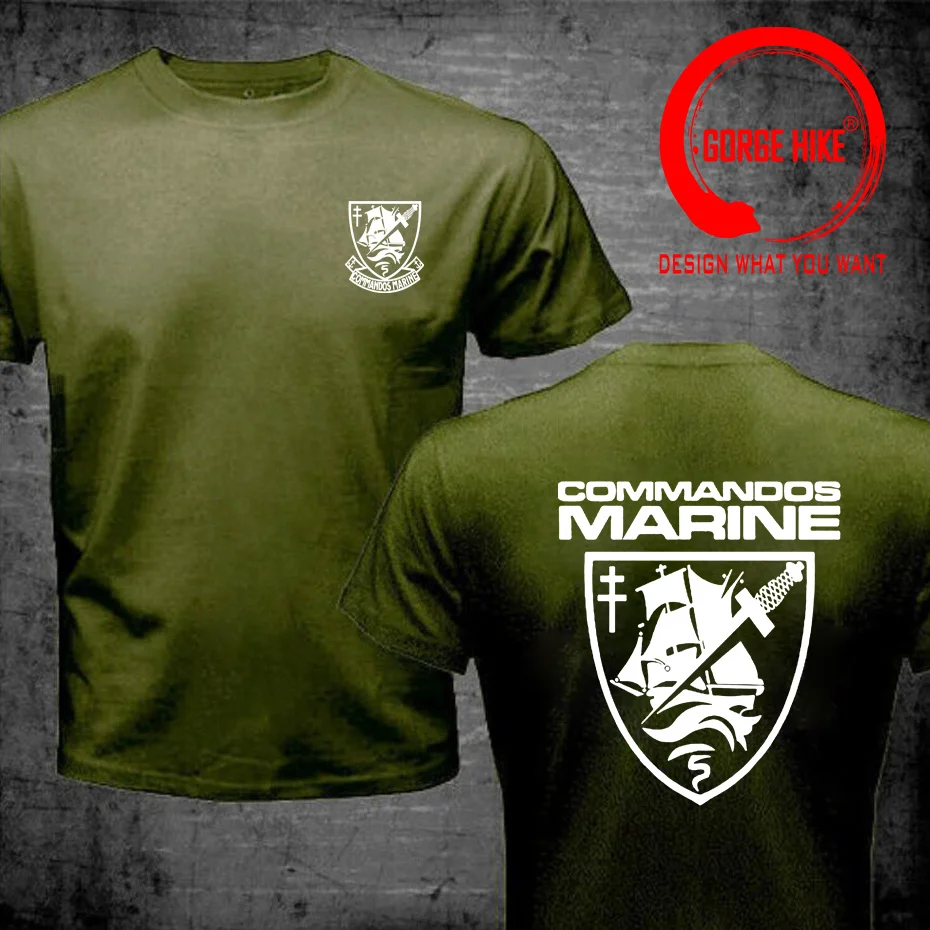 Vtipné pánske Tričko Vojenské francúzske Námorníctvo Špeciálne Operácie Síl Marine Commandos T-Shirt Nové Módne Bavlna Topy Tee Tričko - 1