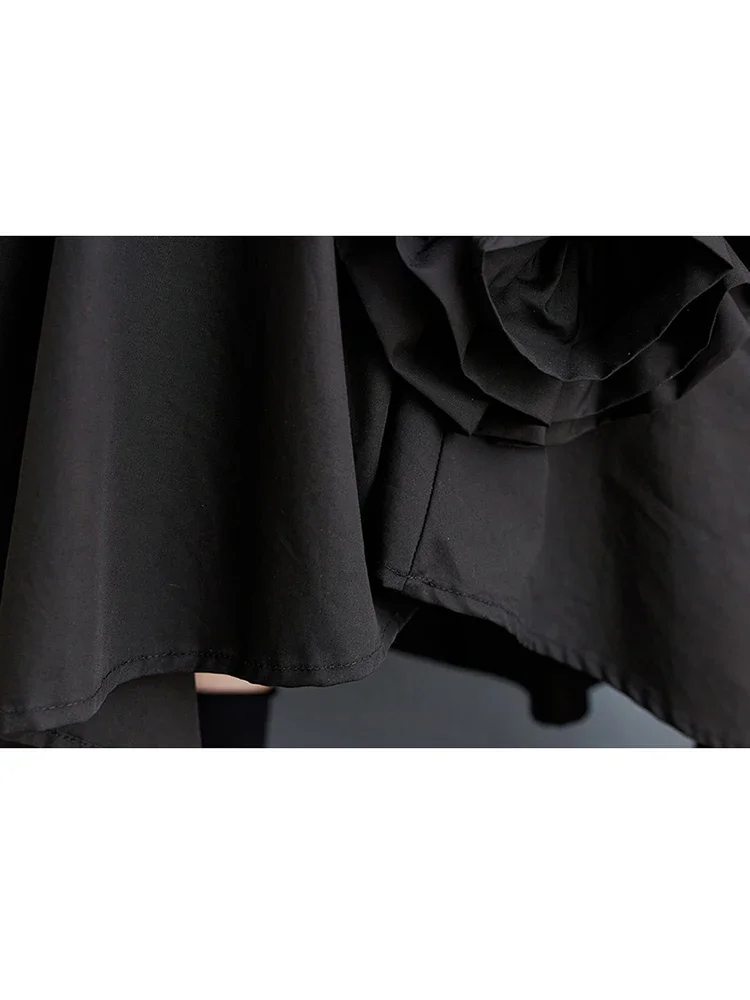 XITAO Kvetinový Čiernej Sukni Módne Elegantné Ženy Bohyne Ventilátor Nepravidelný Elastický Pás Menšiny Voľné Elegantné Sukne WLD16640 - 5