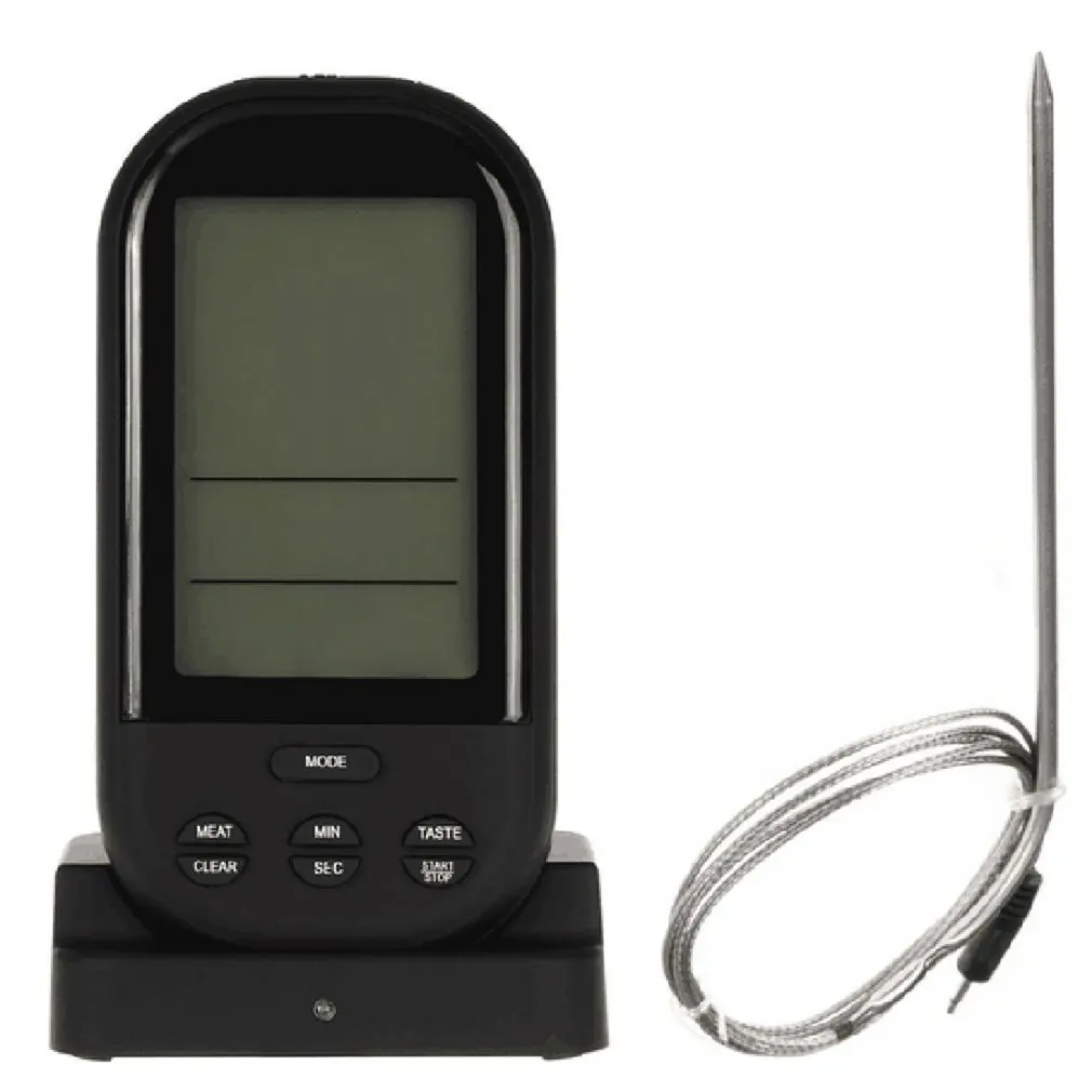 Čierny Bezdrôtový Digitálny LCD Displej BBQ Teplomer Kuchyňa Gril Digitálny Sonda na Mäso Teplomer BBQ Teplota Nástroj - 1