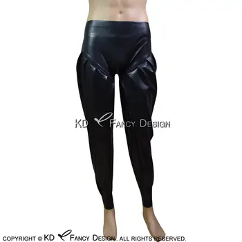 Čierne Sexy Latexový Pantaloons S Ploché Predné Gumy nohavice Nohavice Nohavice CK-0041