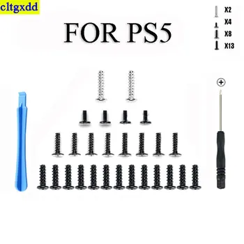 1 sada PRE PS5 rukoväť DualSense celý set bývanie skrutky Krížové skrutky kompletnú sadu skrutiek DS5 radič skrutky+nástroje