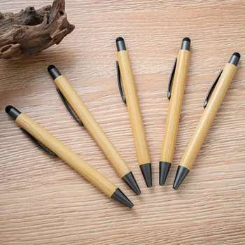 50Pcs/Veľa Bamboo Pen Bambusové Drevené Guľôčkové Pero 1.0 mm Tip Office Školy Wrting Papiernictvo Business Podpis Guľôčkové Perá