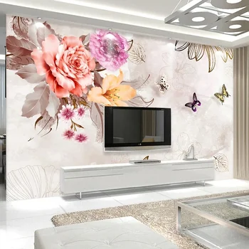 Vlastné Foto Tapety Európskej staroružovej Kvetinové Pozadie Abstraktných nástenná maľba Obývacia Izba, Spálňa, TV Štúdia Domova 3D Tapety