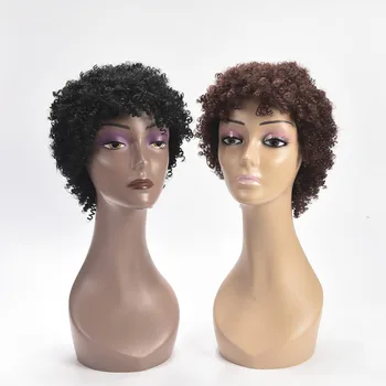 Krátke Kinky Afro Kučeravé Syntetické Parochne Módne Prírodné Čierne Vlasy Na Každodenné Použitie Strana Cosplay Viacerých Farieb Voliteľná Štýl Pokrývky Hlavy