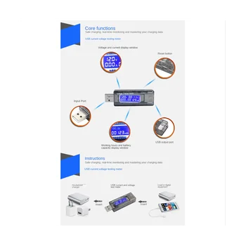 DC Mobile Power Nabíjacieho Prúdu Napätie Digitálny Monitor USB Tester Aktuálne 0-3A Napätia 4-20V Dvojaký Meter Displej