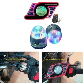 LED Multicolor Lampa Motocykel Bluetooth Zvuk Audio Systém Stereo Handsfree Reproduktory Rádio MP3 Prehrávač Hudby