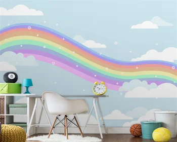 beibehang Prispôsobený nové, moderné rainbow detí dievča pozadí obývacia izba, TV joj, abstraktných de parede tapety
