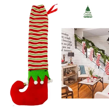 Christmas Elf Prekladané Tabuľka Krytov Nôh Stoličky Nohy Zahŕňa Tabuľka Nohách Ponožky protišmykovou Pridať Slávnostné Domov