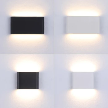 Moderný Vodotesný vonkajší 6W 12W LED nástenné svietidlo Hliníkové HORE a Dole Wall Light, Biele / Čierne Nástenné Svietidlá Dekor Svetlo AC85-265V