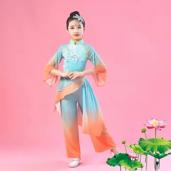 Detské Klasického Tanca Výkon Oblečenie Dievča je Tanec Jednotné Dievča Fanúšik Tanečnej Čínskej Tradičnej Yangko Oblečenie LE718