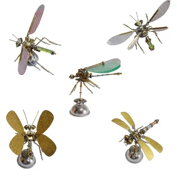 3D Mechanické Hmyzu Model Auta Kovové Montáž Wasp Damselfly Komár Slimák Hračka DIY Puzzle, Hračky pre Deti, Dospelých