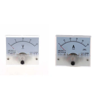 1 Ks DC 0-20V 85C1-V Triede 2.5 Voltmeter Analógový Volt Panel & 1 Ks 85C1 DC 0-50A Obdĺžnik Analógový Panel Ammeter Rozchod