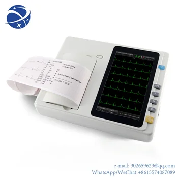 yyhc Prenosný 3 Kanálové EKG Dotykový Displej Analyzer Nabíjateľná vstavaná Li-ion batéria Stroj