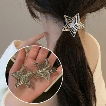 2023 Harajuku Duté Star Drahokamu Pentagram Star Vlasy Pazúry Sladké Cool Vlasy Klip pre Ženy Estetika Y2k Vlasy Príslušenstvo