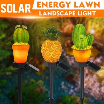 Vonkajšie Záhradné Dvore Lampy Solárne Ananás Kaktus Zem Plug LED Spike Svetlo Kvet Tvar Slnečnej Trávnik, trávne porasty Simulácia