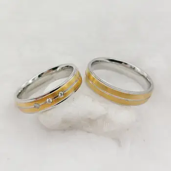 Snubné Prstene Pre Páry Kvalitných 18K Zlatom Nehrdzavejúcej Ocele, Šperky Designer Sľub Zapojenie Milovníka Krúžok