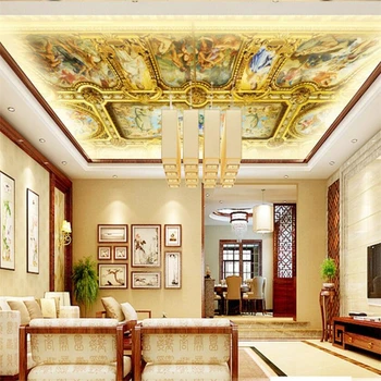 wellyu Vlastné troch-dimenzionální foto tapety 3d Európskej Hotel luxury gold palace strop strechy stropné nástenné maľby, 3d stenu papier