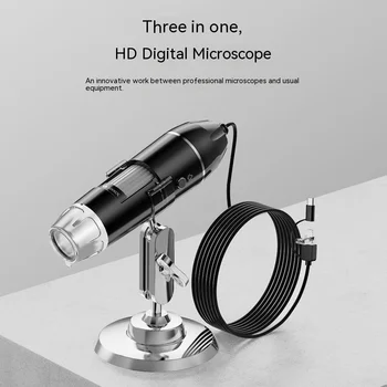 1600X Wifi Elektronické Digitálne Rozhranie Usb Electron Stereo Mikroskopy 8 Led Držiak pre Android Ios Pc Tri V Jednom, Prenosné