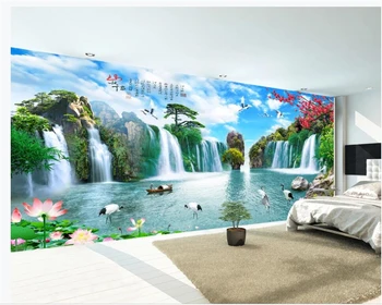beibehang Vlastné tapety HD krajinomaľbou vodopád gauč TV pozadí steny domáce dekorácie 3d tapety abstraktných de parede