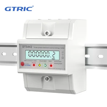 GTRIC Elektrickej Energie Meter 4P Tri Fázy DIN lištu 4 Drôtu Elektronické Watt Spotreba Energie Meter LCD Digitálny Displej