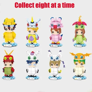 Digimon 8 Štýlov Anime Stavebné Bloky Akcie Obrázok Modely Tehly Zberateľskú Model Hračky Deti Bábika Deti Darček