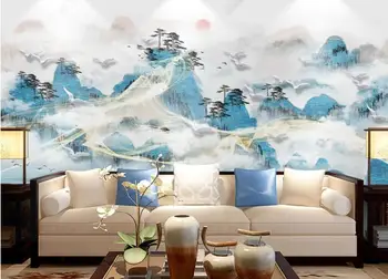 Nová Čínska abstraktné atrament maľba krajiny umenie olejomaľba Spálňa štúdia pozadí Vlastné steny papiere domova
