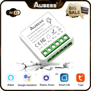 Aubess 16A Mini Smart Switch 2-Way Energy Monitor DIY Prepínače Modul Smart Home Automation Hlas Diaľkovo Cez Alexa Alice Google