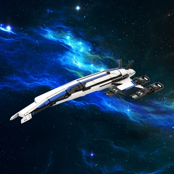 Gobricks MOC Normandie SR-2 kozmické lode Stavebné Bloky Hry Mass Effect DIY Model Stanovuje Tehly vojnová loď Hračky pre Dieťa Darček k Narodeninám