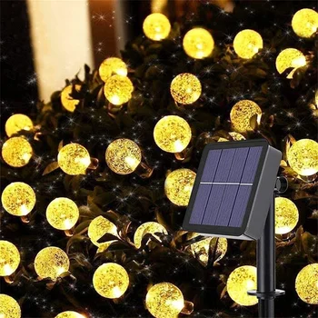 Vonkajšie Vianočné Výzdoba 5M Solar-Powered LED Reťazec Svetlá s 20 Crystal Ball Led pre Záhradu a Terasu