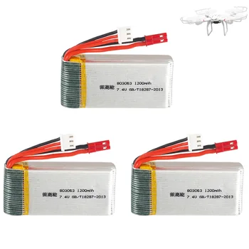 Lipo Batérie Pre YiZhan X6 MJX X101 X102h X1Brushless H16 WLtoys V666 V262 V353 V333 V323 Rc Drone 7.4 V 1200mah 803063 Batérie