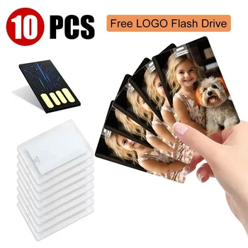 10PCS Prispôsobené LOGO Spoločnosti Coloful Foto Kreditnej Karty, USB Flash Disku, kl ' úč 8 GB 16 GB 32 GB, 64 GB Pero Jednotky Memory Stick