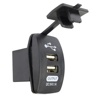 3.1 12-24V LED Univerzálny Auto Nepremokavé Dual Port USB Zásuvky Zásuvky pre Motocykel, Auto, Auto, SUV Camping