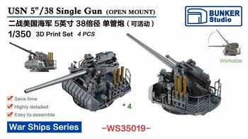 BUNKER WS35019 USN 5` /38 Jednu Zbraň (Otvoriť Mount) (plastikový model)
