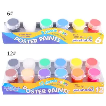 Umývateľný Deti Maľovať Bezpečné Živej 6/12 Farby pre Deti DIY Umelecké Remeslo Maľovanie U4LD