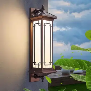Vonkajšie Nepremokavé Nástenné Svietidlo Solárny Dvore Lampa Vintage Záhrade Vily Predné Stĺpec Nástenné Svietidlá LED Cestu Schodisko Vonkajšie Nástenné svietidlo