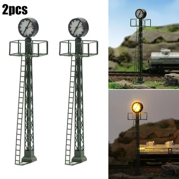 2 ks Model Železničnej Lampa Stožiare, Sťažne Svetlo N Rozsahu LED Pouličné svetlá Vlaku Rozloženie Hračky, Záhrada Dekor Pre Deti do 14 Rokov